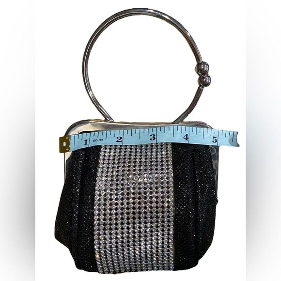 Rhinestone Mini Clutch Circle Handle Clasp Closure - Picture 5 of 6